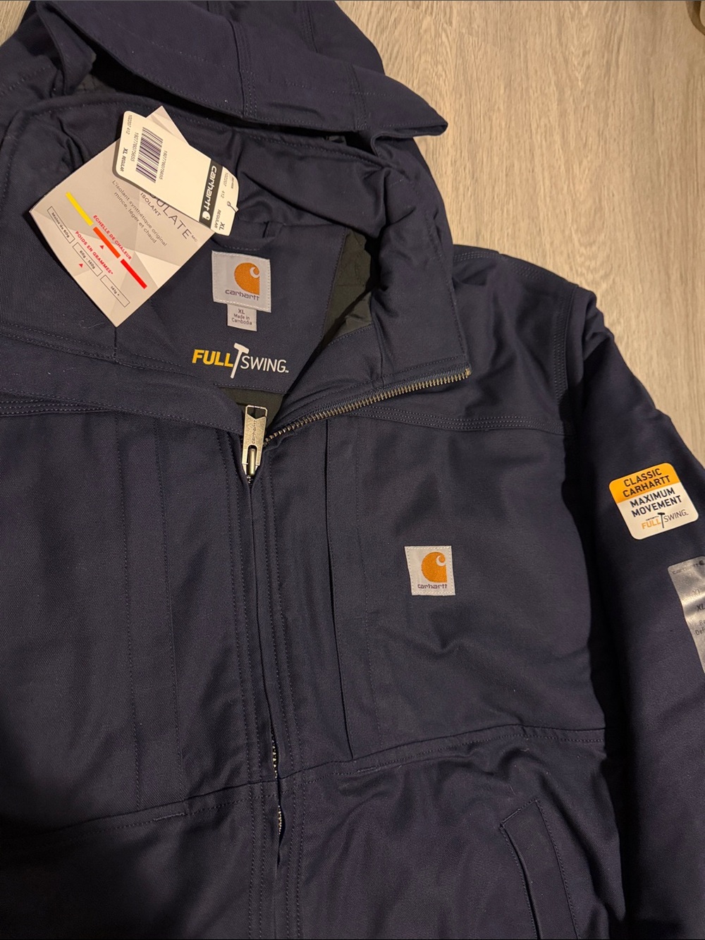 Carhartt Navy Full Swing Hooded Work Jacket